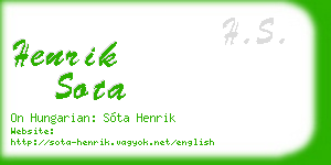 henrik sota business card